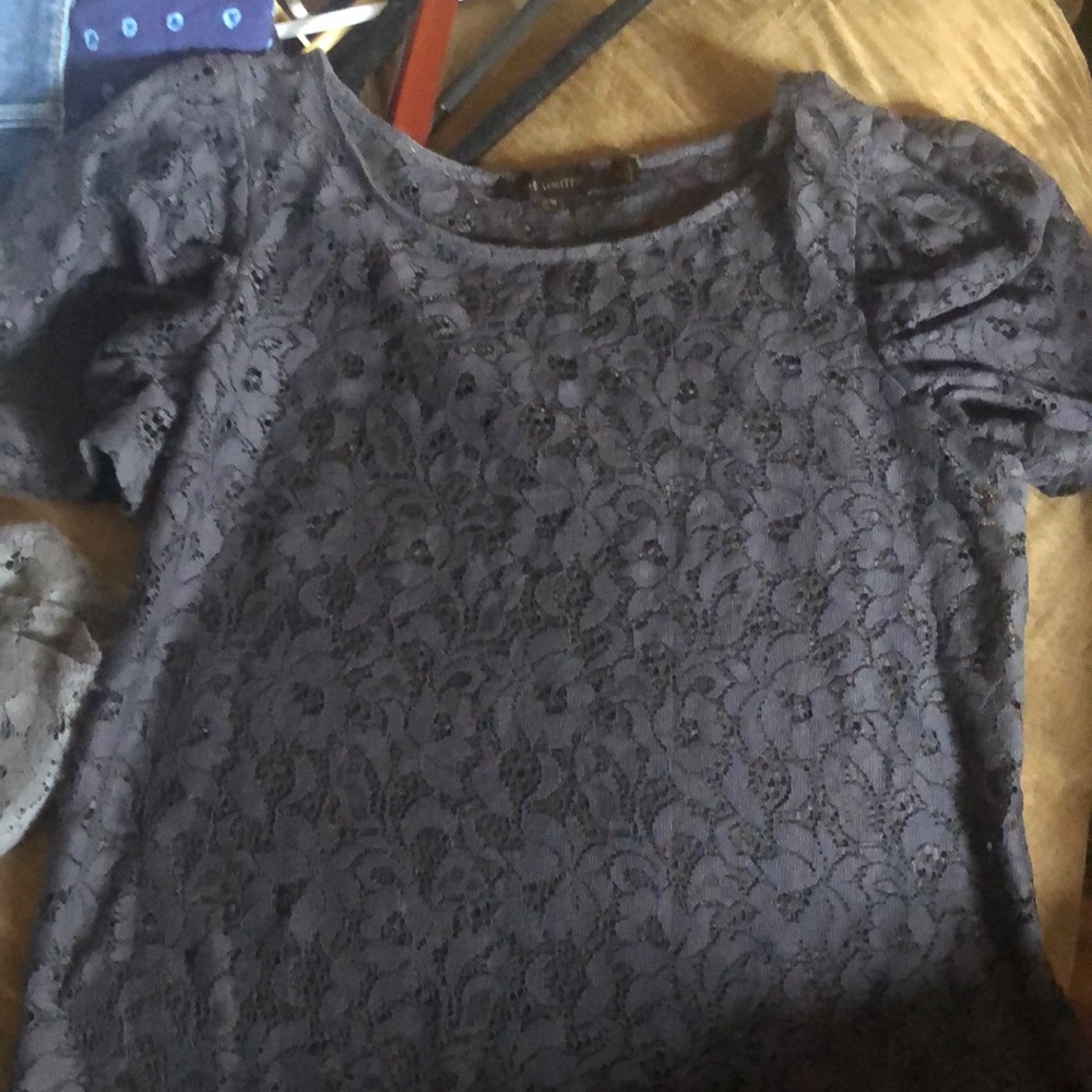Lace Dark Grey Blouse